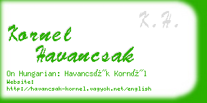 kornel havancsak business card